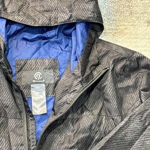 Champion Youth Boys Hooded Windbreaker Jacket Black Blue Size L 12-14